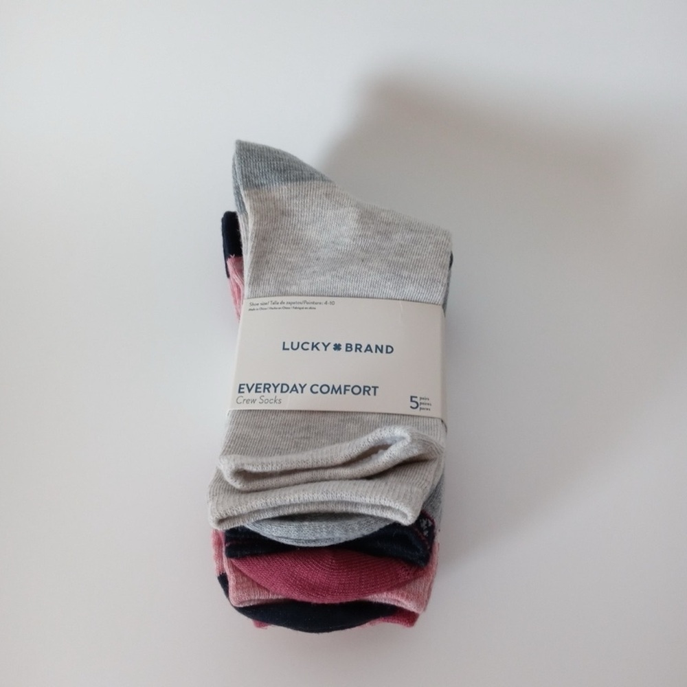 Lucky Brand Women’s Everyday Comfort Crew Socks - Multicolor 4 Pair Pack - NWT